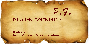Pinzich Fábián névjegykártya